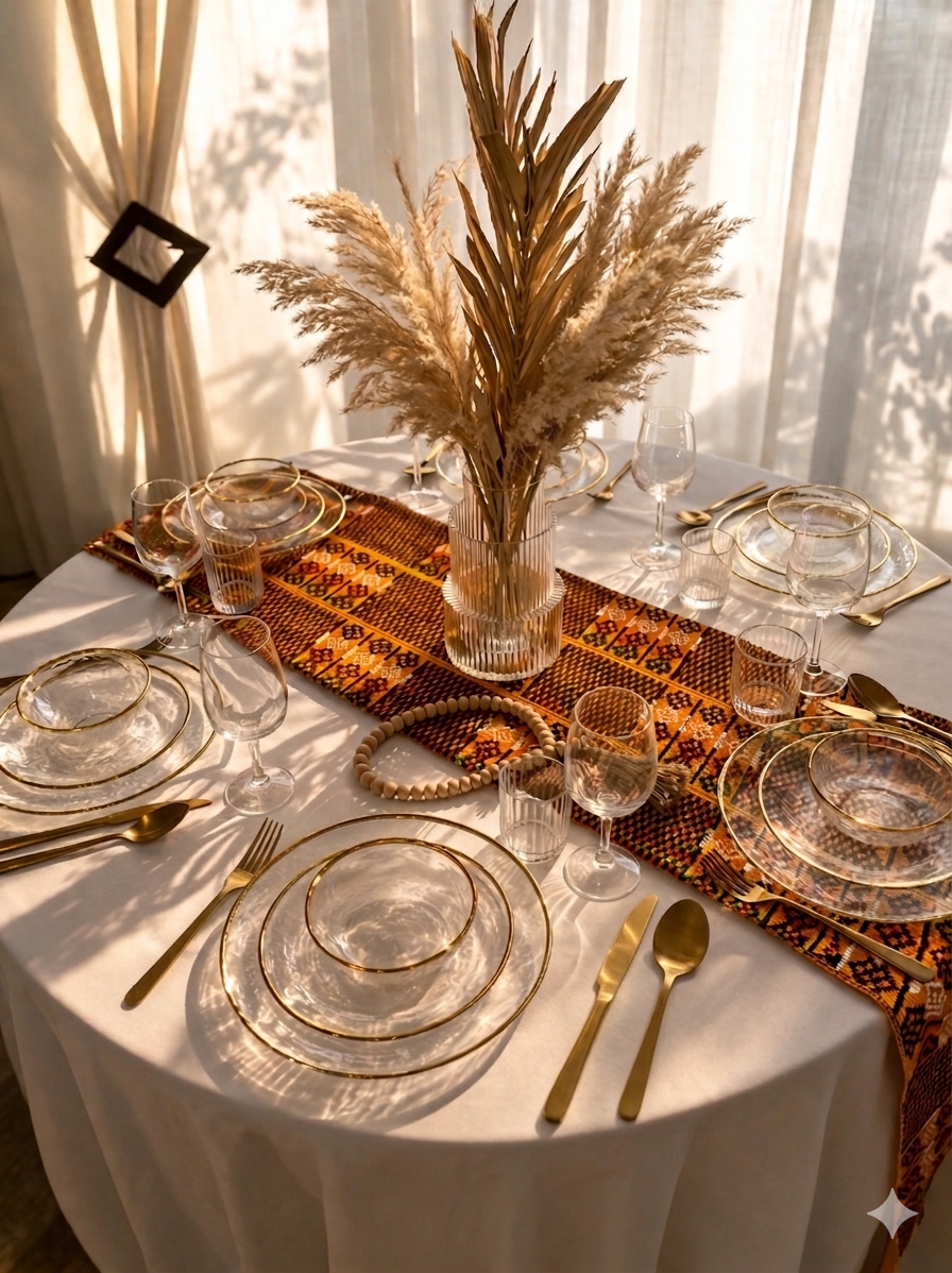 Chemin de table wax collection KENTE