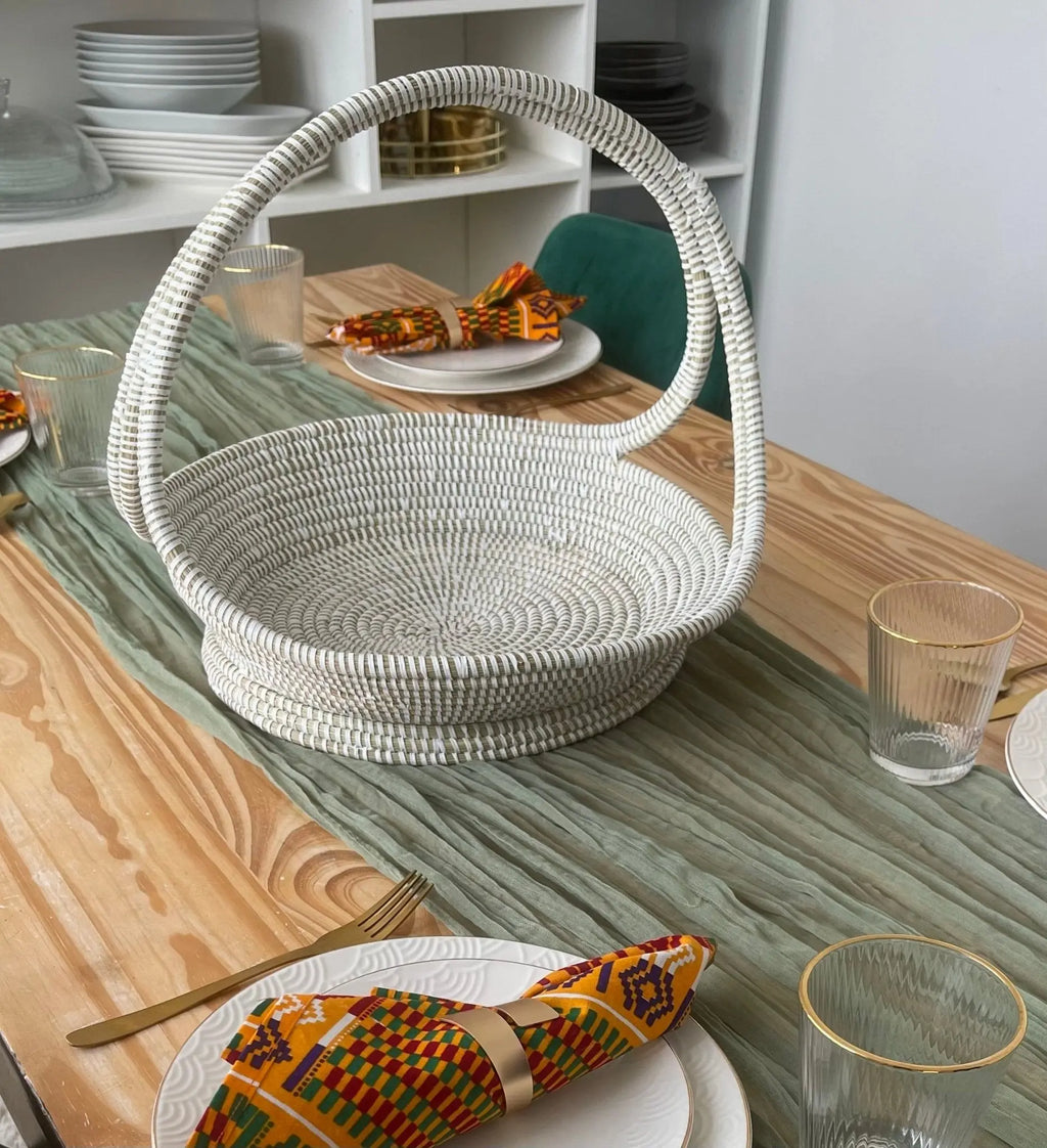 Panier de rangement LAYU en tissu africain – Élégant, fait main et parfait pour une déco chaleureuse